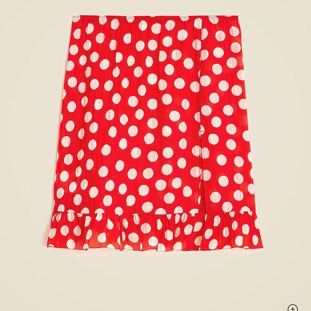 ***ISO*** J. Crew Red Skirt with Ruffled Hem